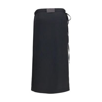 Calvin Klein Black Viscose Long Skirt by Calvin Klein