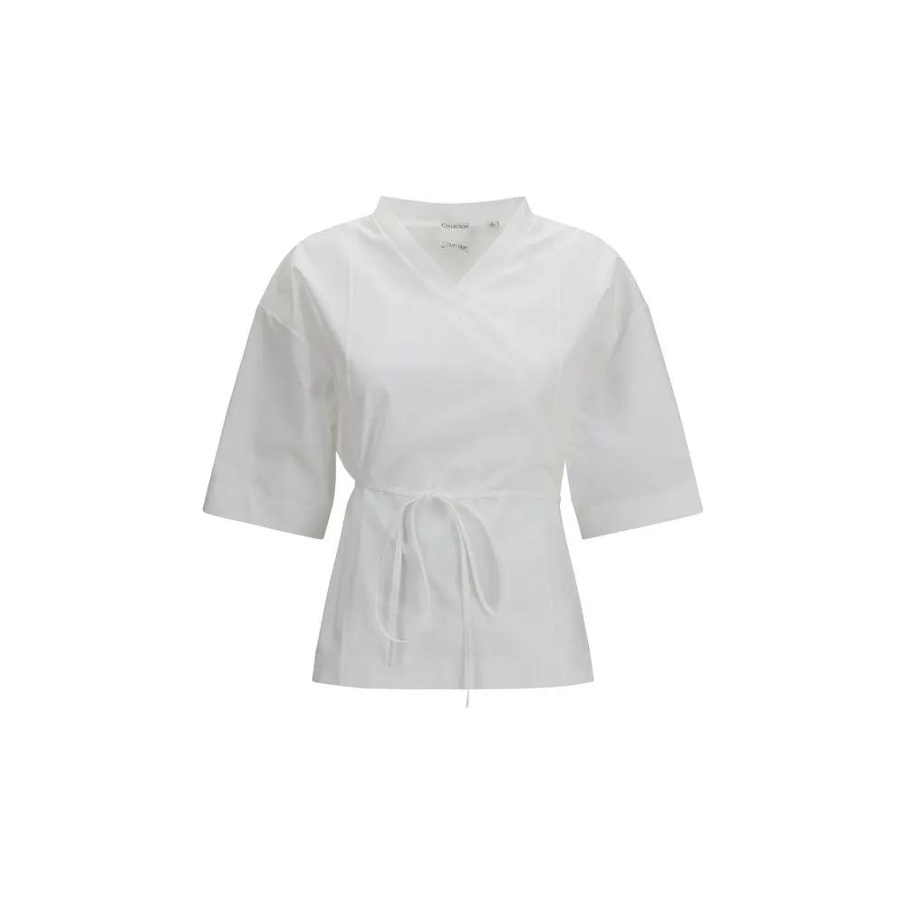 Calvin Klein White Cotton Shortsleeve Shirt by Calvin Klein