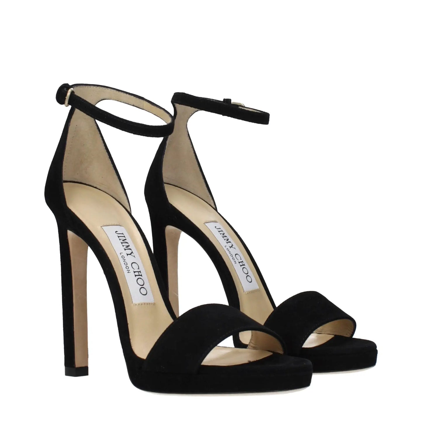 Jimmy Choo Black Leather Platform Sandals by Jimmy Choo