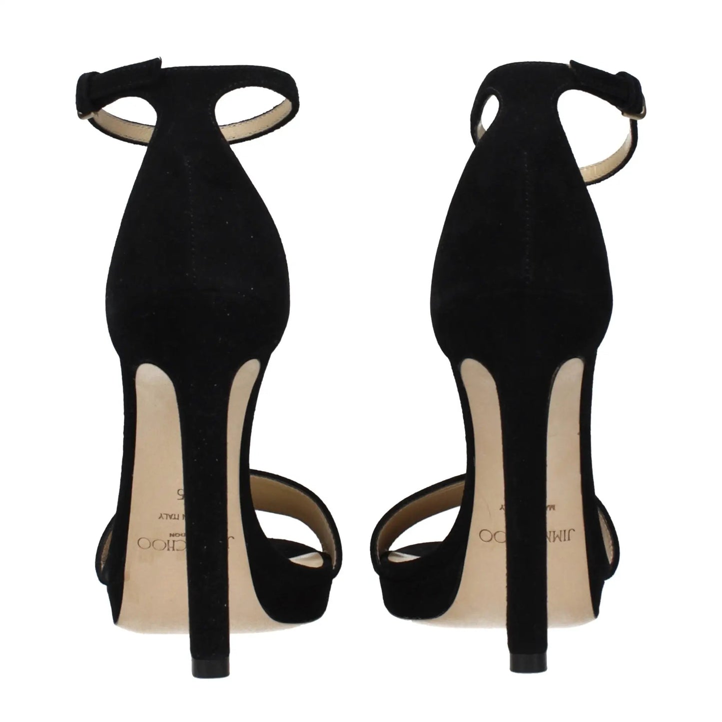 Jimmy Choo Black Leather Platform Sandals by Jimmy Choo