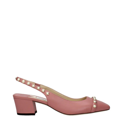 Jimmy Choo Pink Leather Platform Sandals by Jimmy Choo