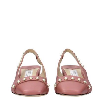 Jimmy Choo Pink Leather Platform Sandals by Jimmy Choo