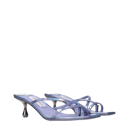 Jimmy Choo Purple Leather Flat Sandals by Jimmy Choo