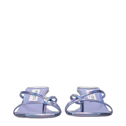 Jimmy Choo Purple Leather Flat Sandals by Jimmy Choo