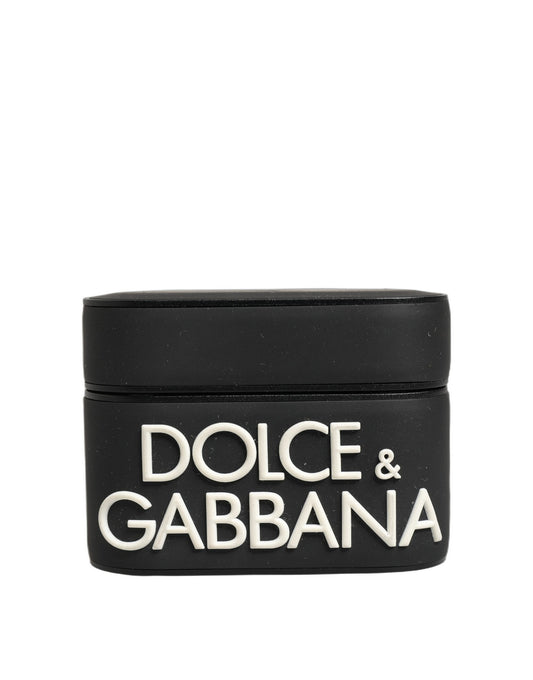Étui AirPods Dolce & Gabbana femme à rabat logo embossé en PVC noir – SMY11504