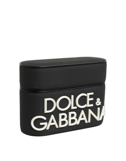 Étui AirPods Dolce & Gabbana femme à rabat logo embossé en PVC noir – SMY11504