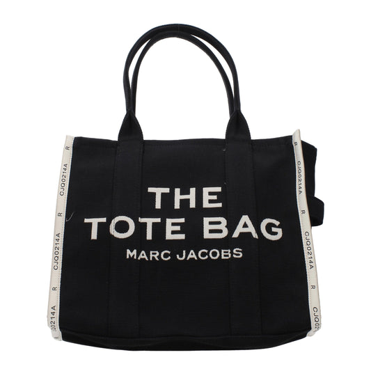 Marc Jacobs – Grand Sac Bandoulière Tissu Noir Logo