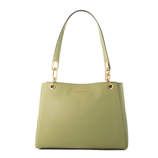 Michael Kors – Sac à Main Bicolore en Cuir Vert Light Sage | 38x26x10 cm