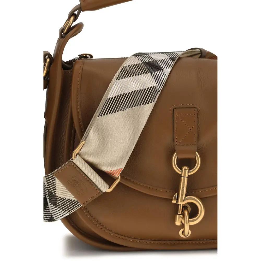 Burberry Brown Calf Leather Bos Taurus Shoulder Bag by Burberry
