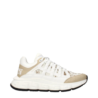 Versace White Fabric Athletic Sneakers by Versace