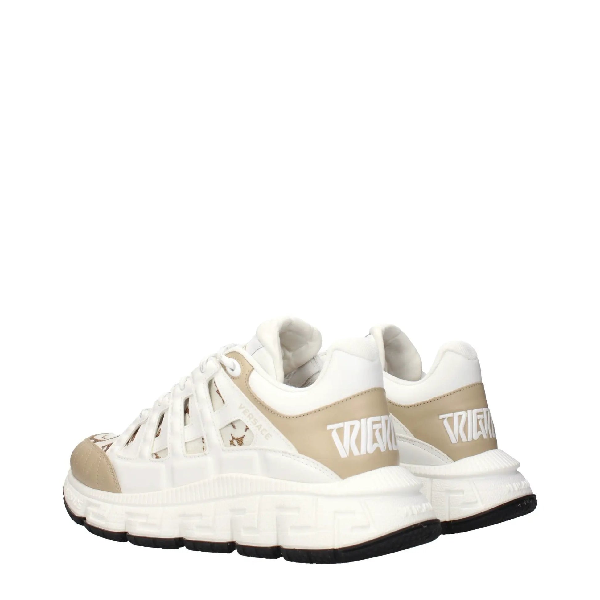 Versace White Fabric Athletic Sneakers by Versace