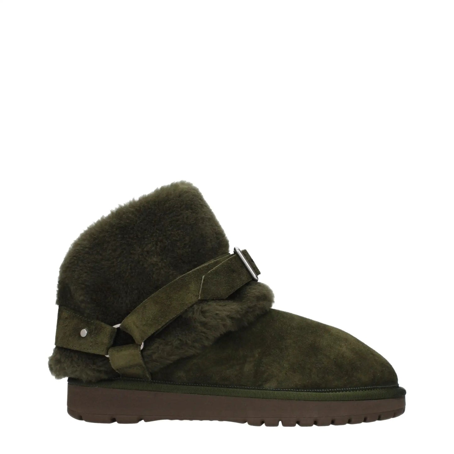 Burberry Green Leather Ankle Boots by Burberry