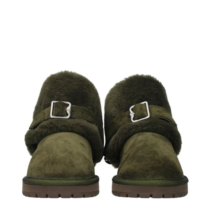 Burberry Green Leather Ankle Boots by Burberry
