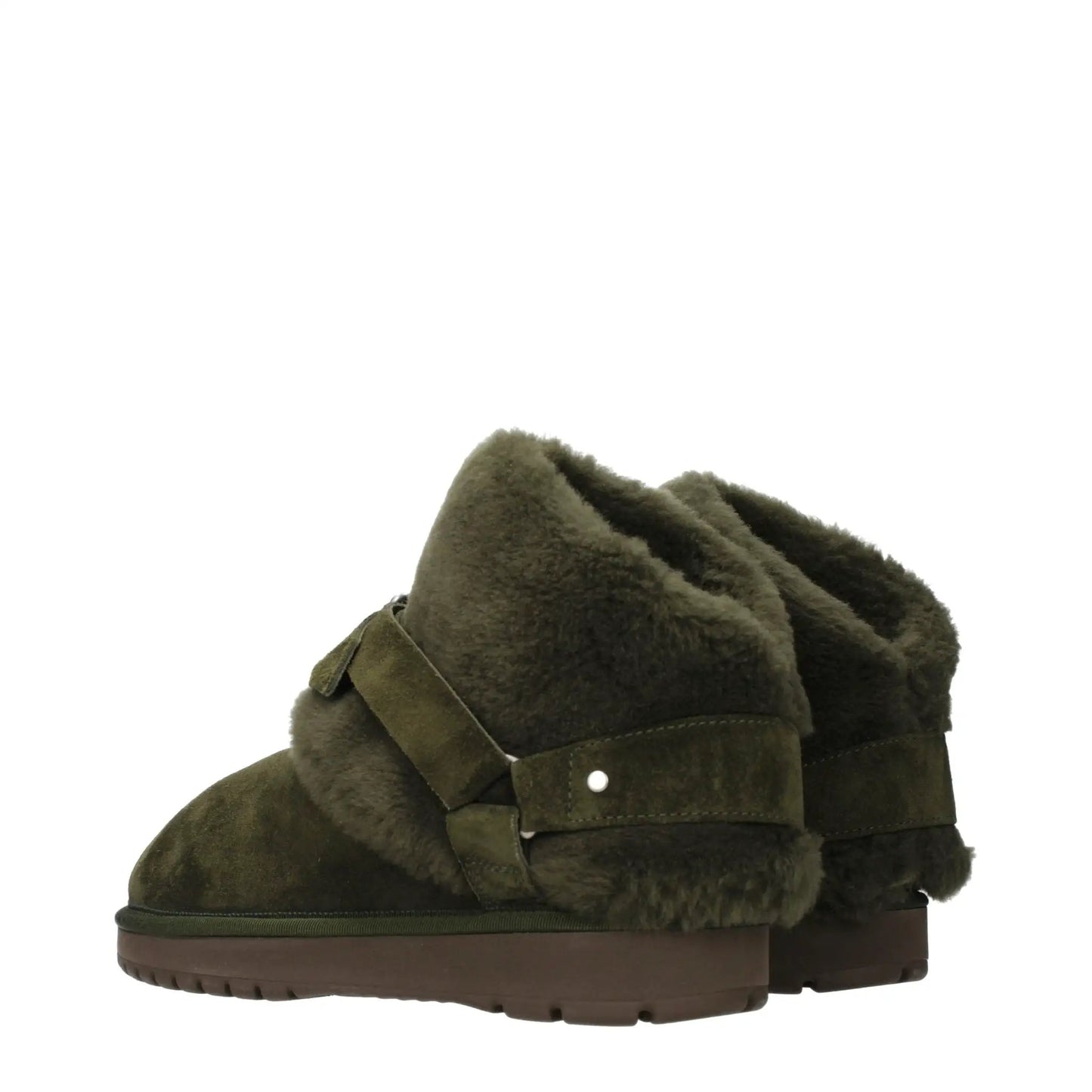 Burberry Green Leather Ankle Boots by Burberry