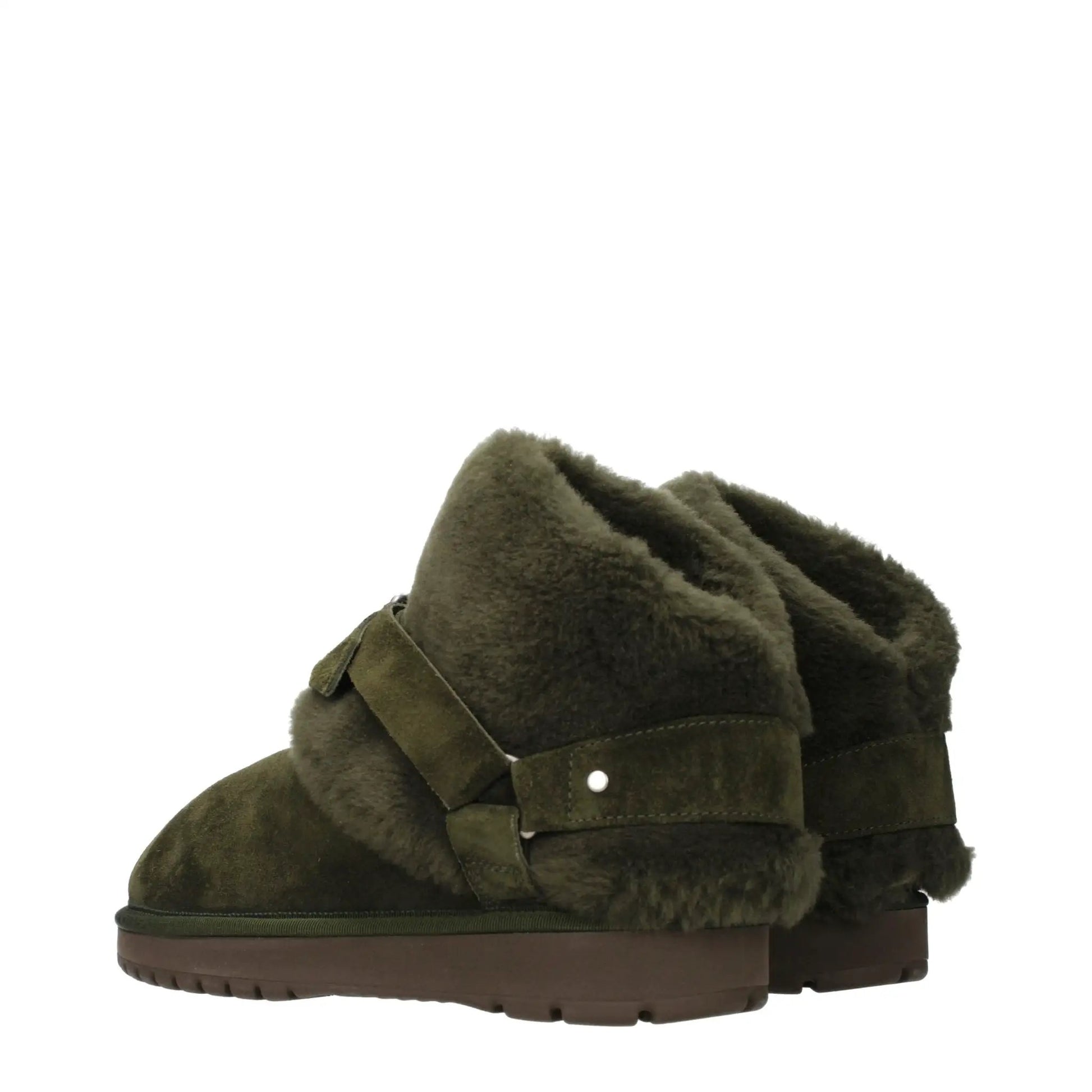 Burberry Green Leather Ankle Boots by Burberry