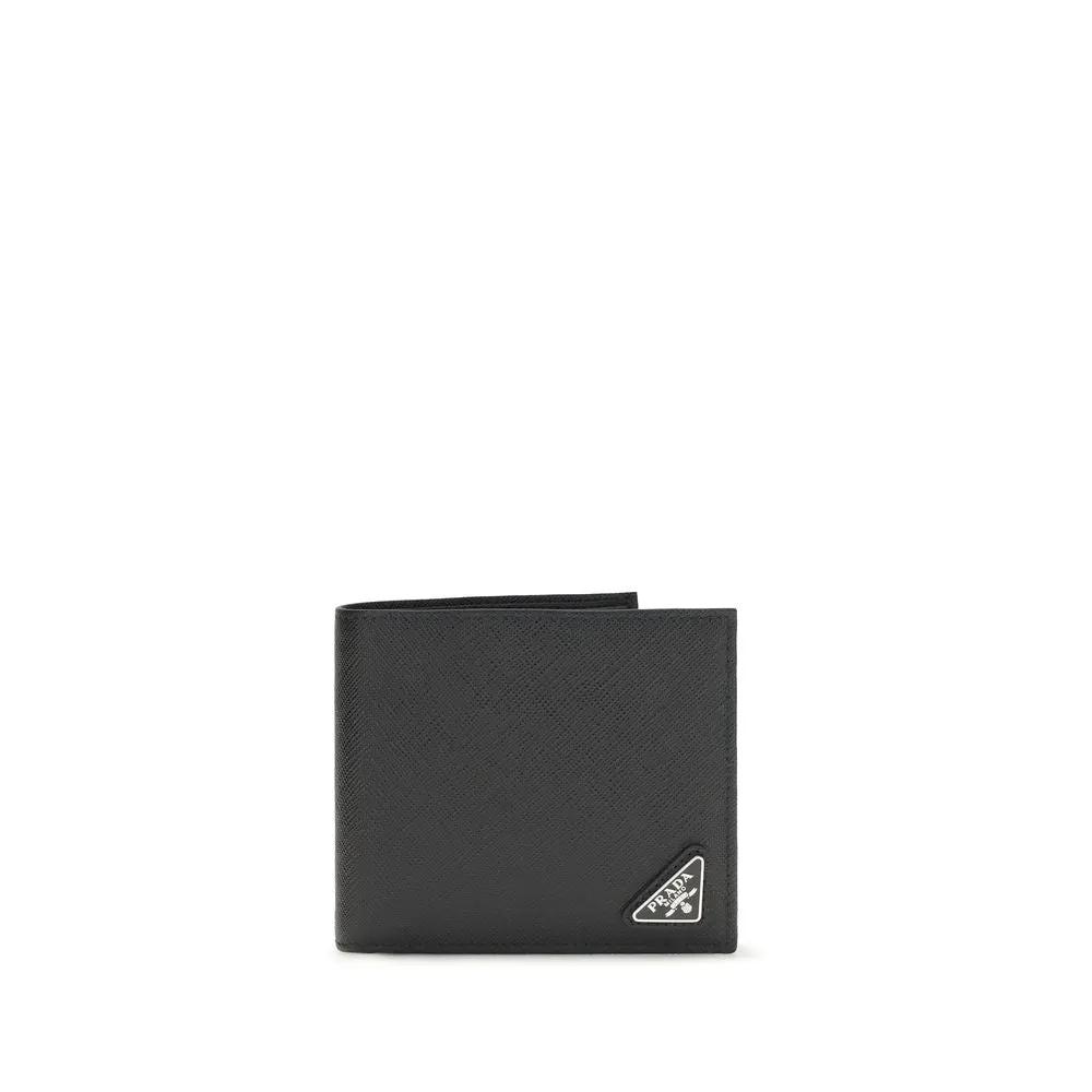 Prada Black Calf Leather Bos Taurus Wallet by Prada