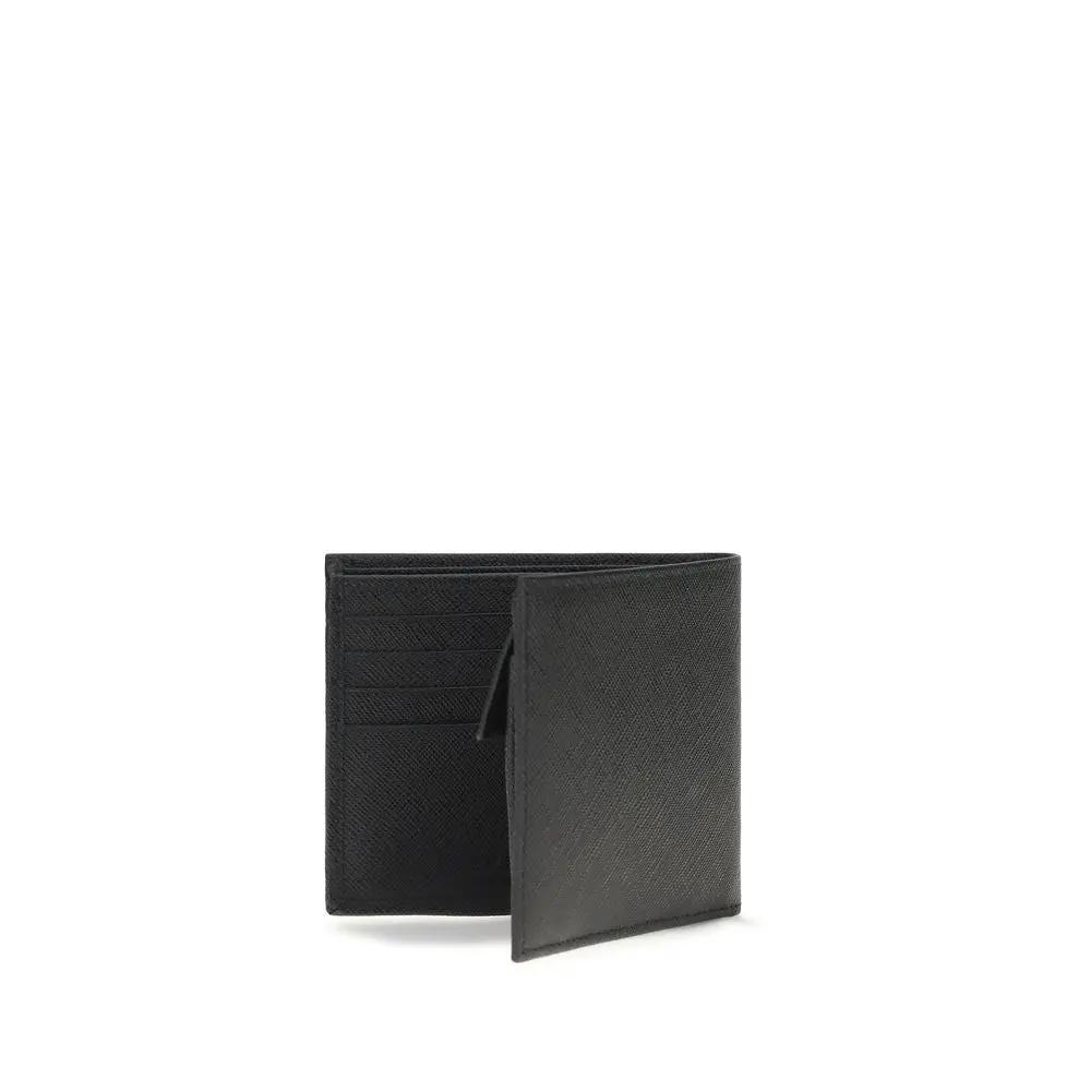 Prada Black Calf Leather Bos Taurus Wallet by Prada