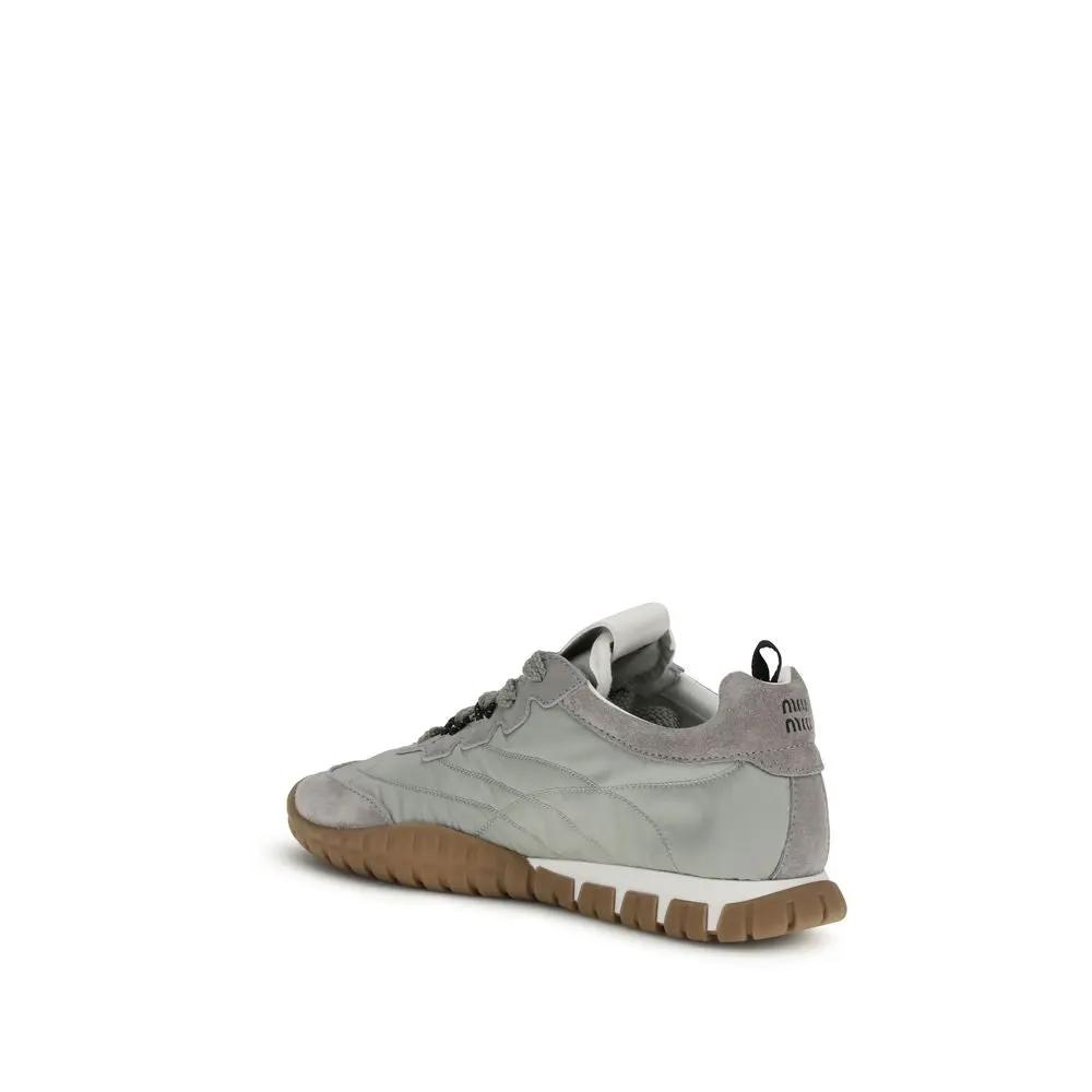 Miu Miu Gray Recycled Polyamide Athletic Sneakers by Miu Miu