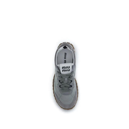 Miu Miu Gray Recycled Polyamide Athletic Sneakers by Miu Miu