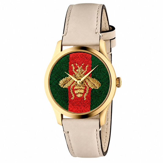 Gucci Beige Leather Dress Watch