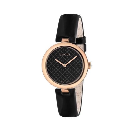 Gucci Black Leather Dress Watch