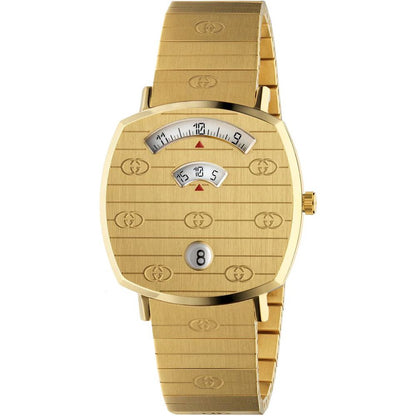 Gucci – Montre Habillée Femme Acier Doré | Quartz | Cadran Doré 35mm | Verre Saphir | Fonction Grip