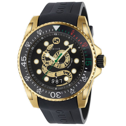 Gucci Black Rubber Sport Watch