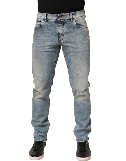 Jean Dolce & Gabbana homme coupe droite en coton bleu – PAN77528