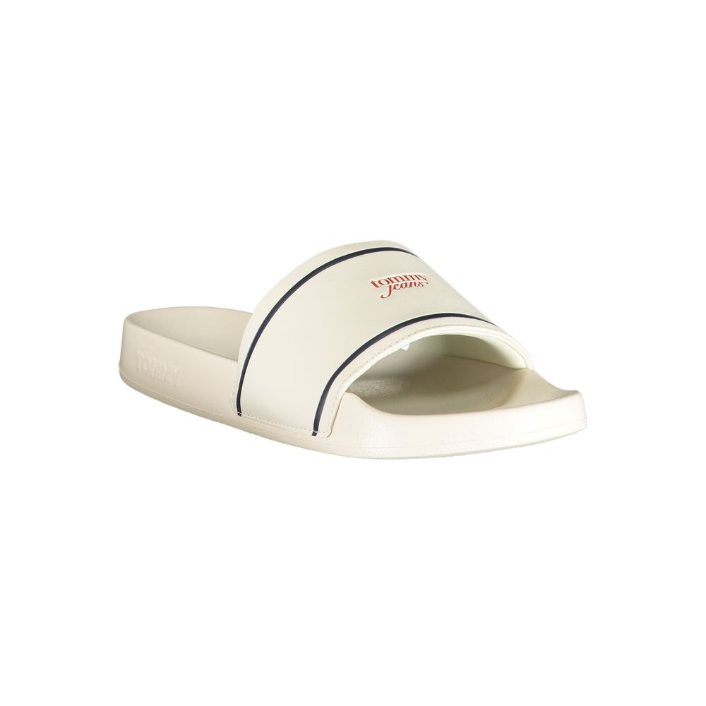 Tommy Hilfiger – Mules Femme Blanches avec Print et Logo | Confort Quotidien