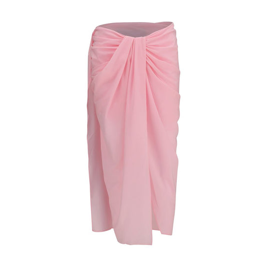 Jacquemus – Jupe Pareo Midi Multicolore en Mousseline Stretch | Drapé Asymétrique | Fente | SS26 | Femme
