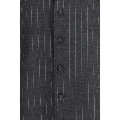 Dolce & Gabbana Gray Wool Oves Aries Dress Shirt