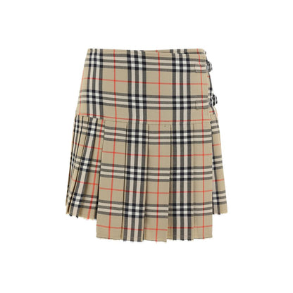Burberry Beige Wool Oves Aries Mini Skirt