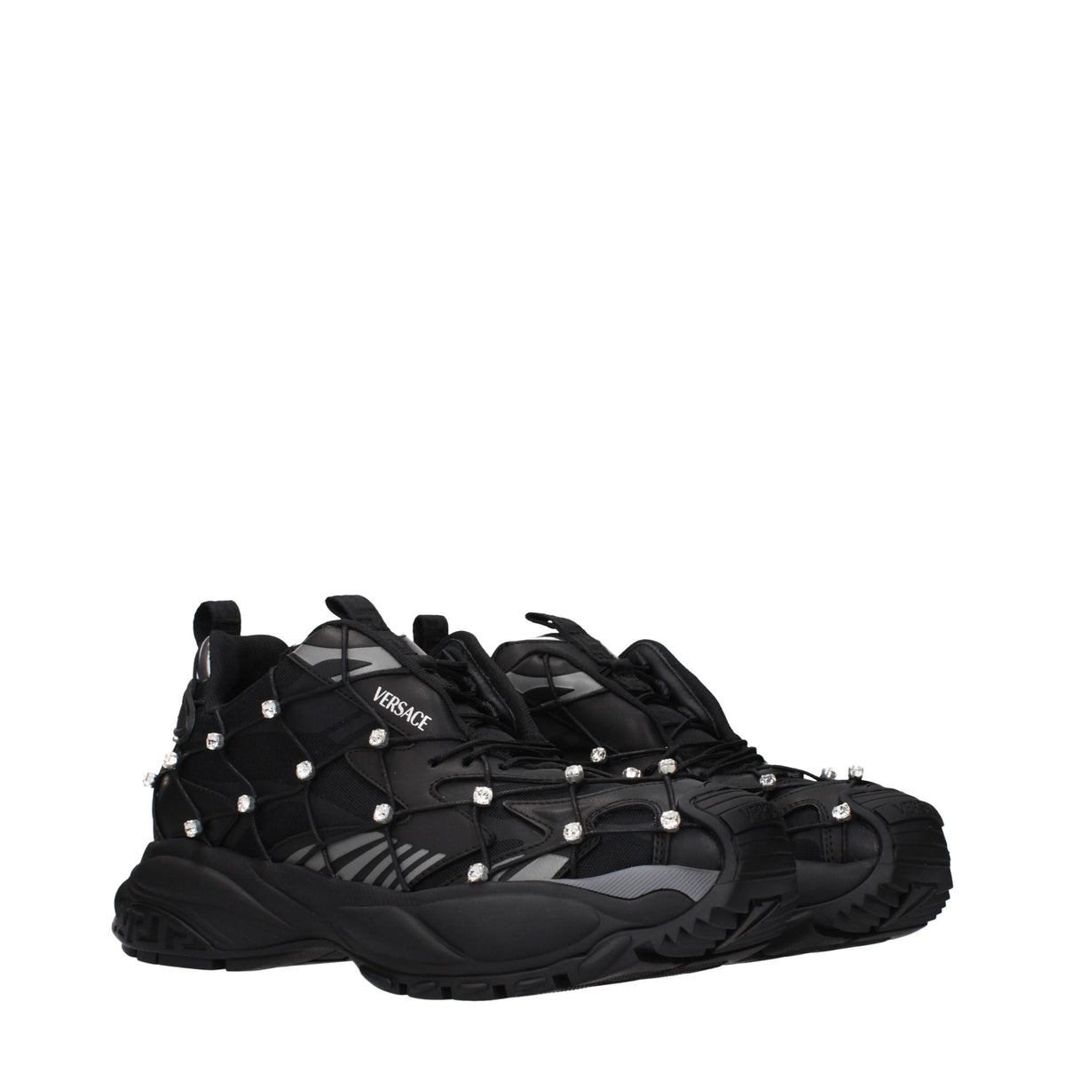 Baskets Versace homme en tissu noir – VE-15563749228809