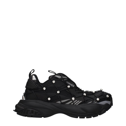 Baskets Versace femme chunky à strass en tissu noir – VE-15566059864329