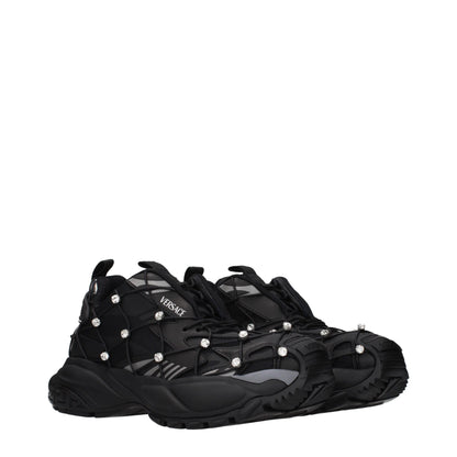 Baskets Versace femme chunky à strass en tissu noir – VE-15566059864329