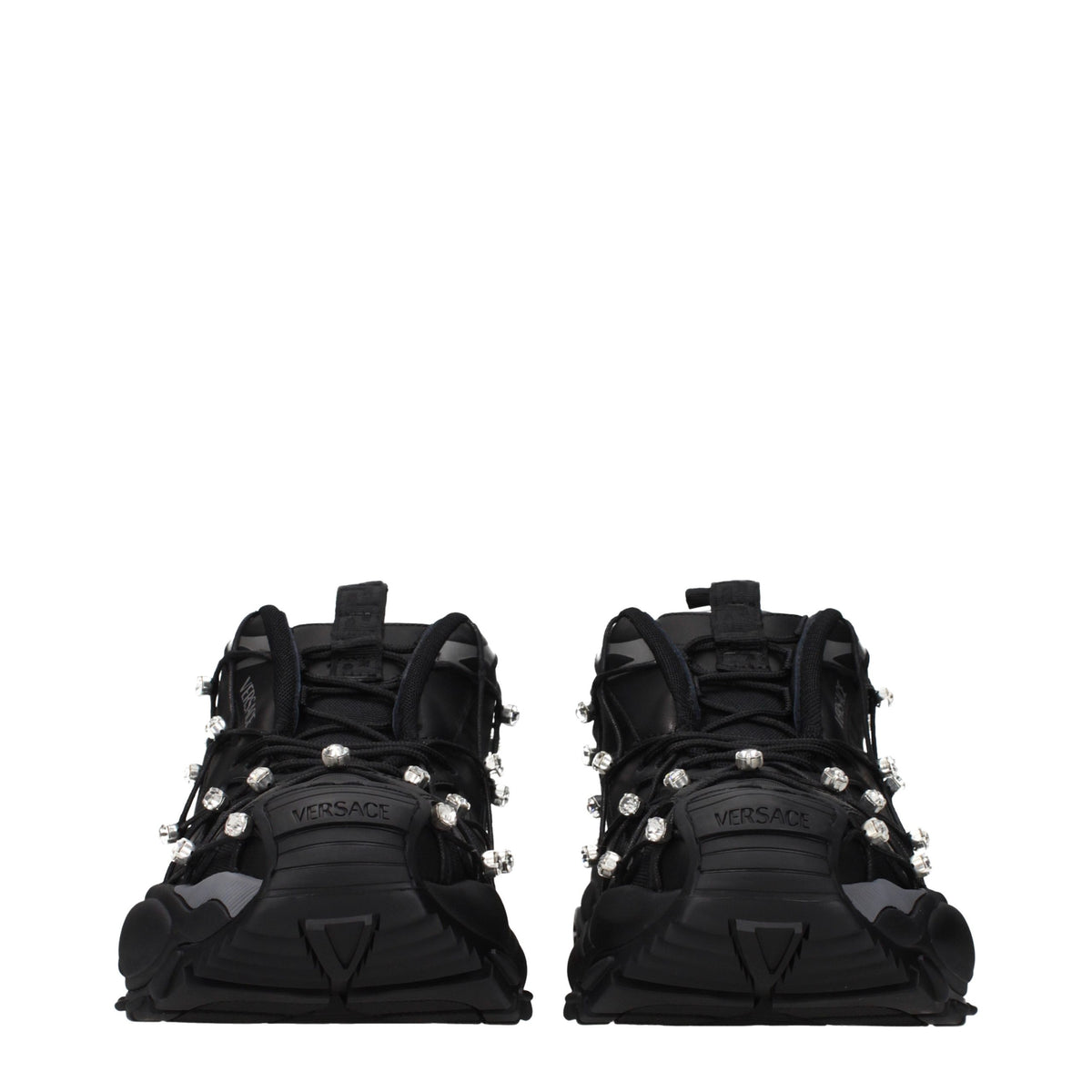 Baskets Versace femme chunky à strass en tissu noir – VE-15566059864329