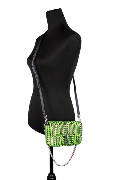 Marc Jacobs Neon Green The Monogram Leather J Marc Mini Shoulder Bag Crossbody