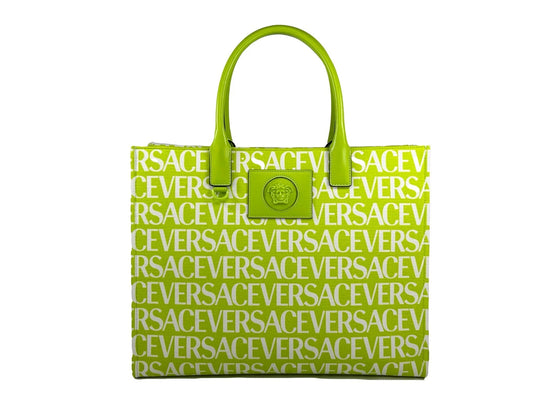 Sac cabas Versace Medusa Large en toile verte – VE84895512NY