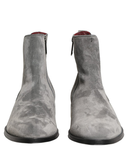 Bottines Dolce & Gabbana homme Chelsea en cuir suédé gris – MV8748