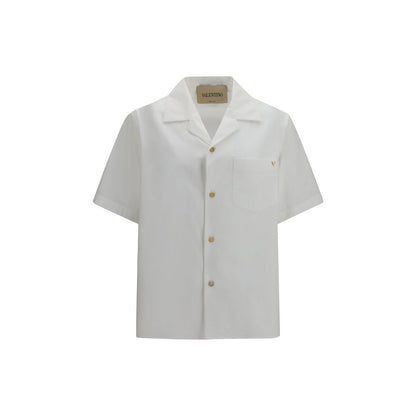 Valentino White Cotton Shortsleeve Shirt