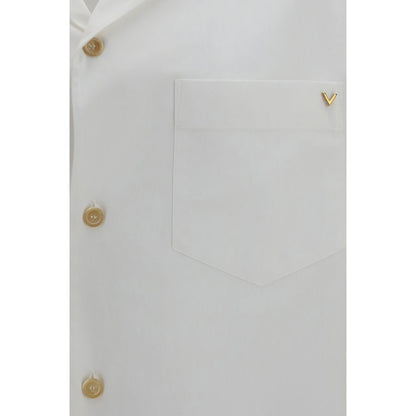 Valentino White Cotton Shortsleeve Shirt