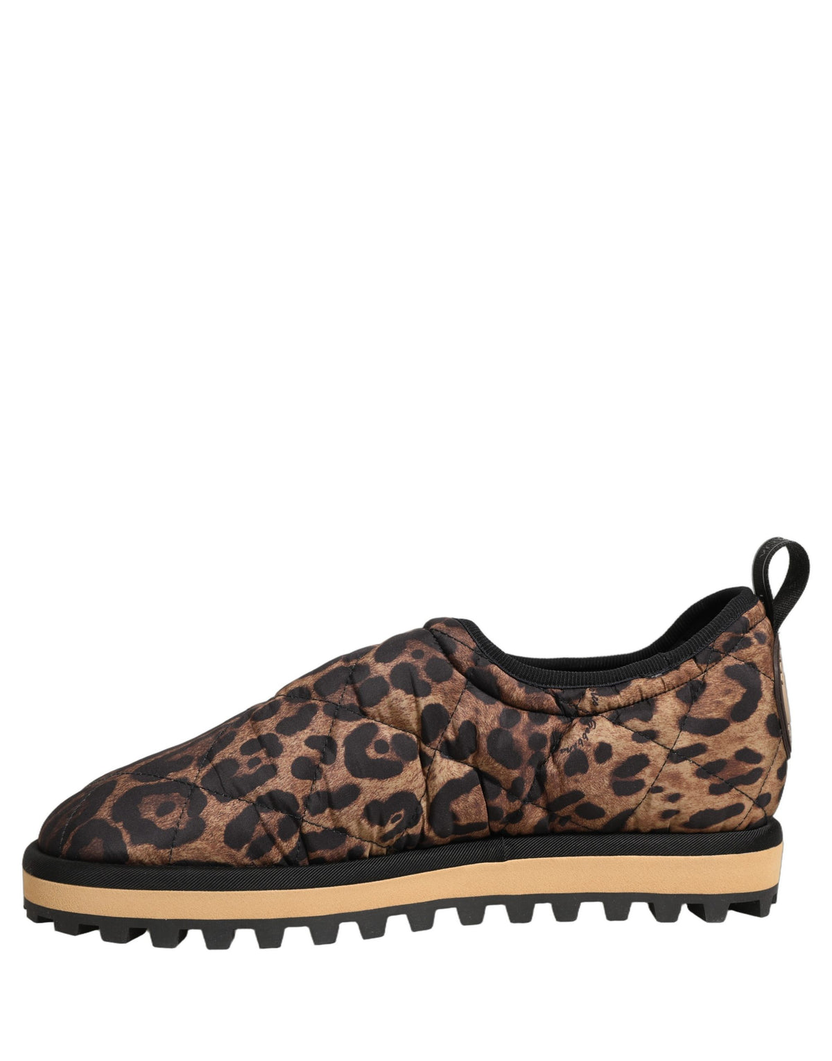 Baskets Dolce & Gabbana homme slip-on matelassées imprimé léopard en polyester marron – MV8834