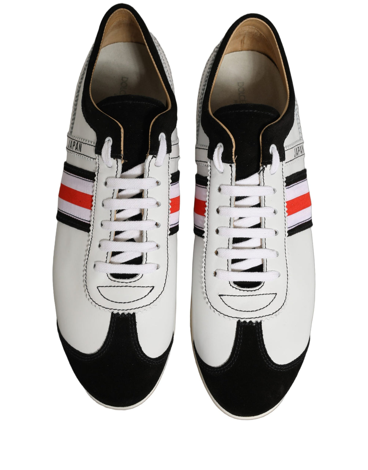Baskets Dolce & Gabbana femme en cuir et suède blanc et noir – LA13447