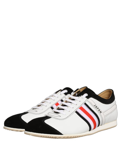 Baskets Dolce & Gabbana femme en cuir et suède blanc et noir – LA13447