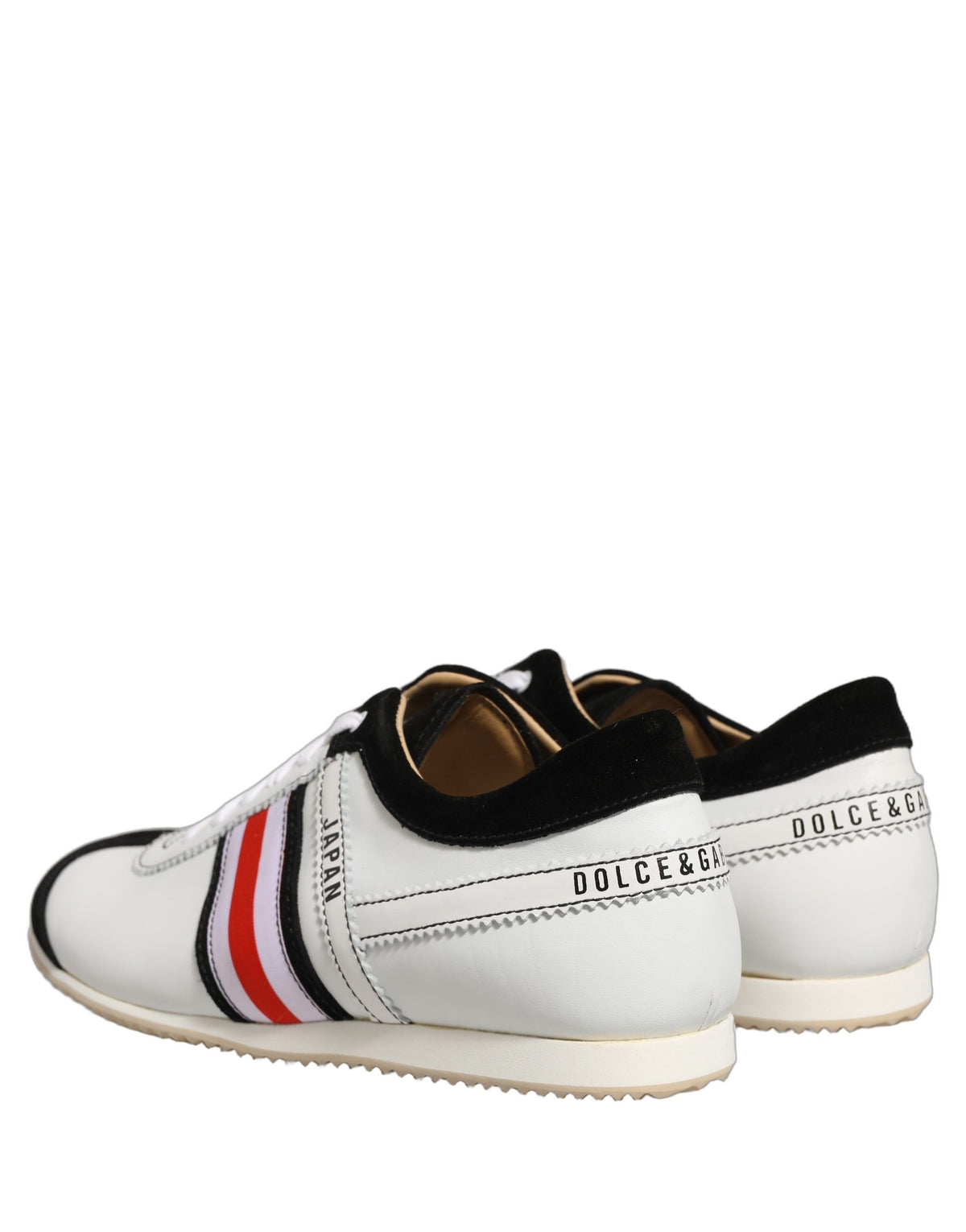 Baskets Dolce & Gabbana femme en cuir et suède blanc et noir – LA13447