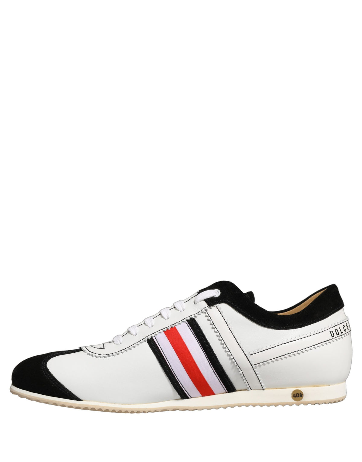 Baskets Dolce & Gabbana femme en cuir et suède blanc et noir – LA13447