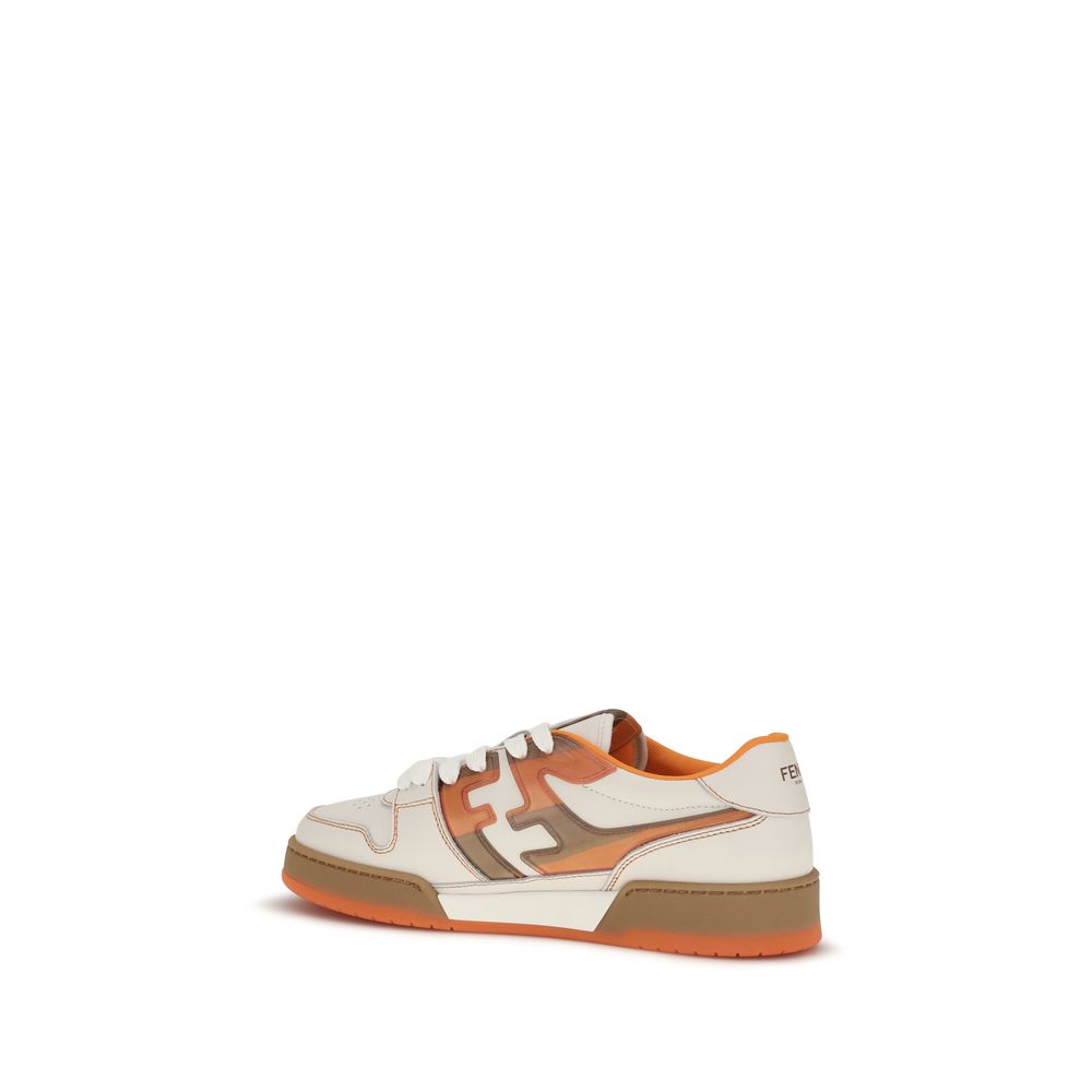 Fendi – Sneakers Match en Cuir Grainé | Logo FF Semi-Transparent | Collection AW26