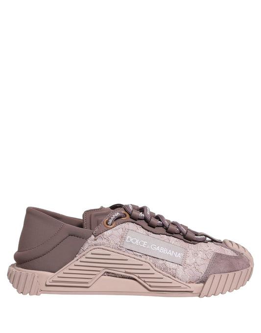 Baskets Dolce & Gabbana femme NS1 en matières mixtes rose – LA13420