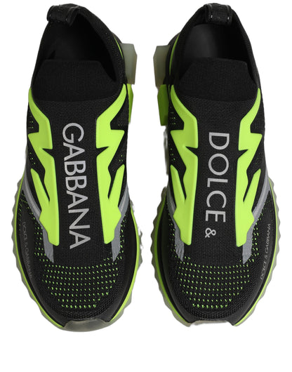 Baskets Dolce & Gabbana homme Sorrento slip-on en polyester noir et vert – MV8959