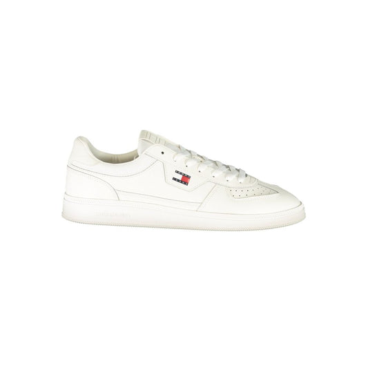 Tommy Hilfiger Sneakers Homme Blanc — Semelle Amovible & Branding Iconique | Cuir & Polyester